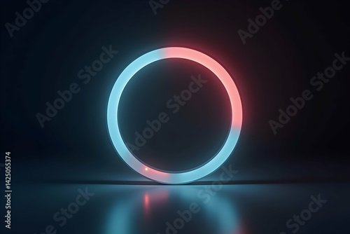 Wallpaper Mural Abstract luminous ring pulsing with a rhythmic glow, symbolizing innovation, future technology and interconnectedness within a digital realm for background graphics Torontodigital.ca