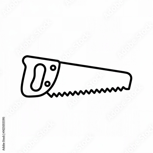 Hand saw icon for woodworking tools carpentry equipment and manual cutting tool illustrations
