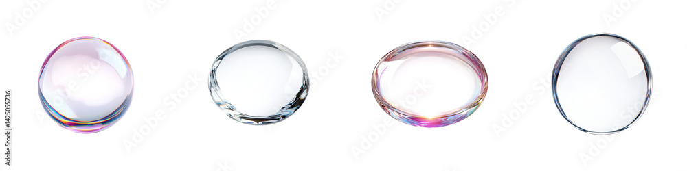 Elegant crystal glass orbs on white backdrop Elegant crystal glass orbs on white backdrop