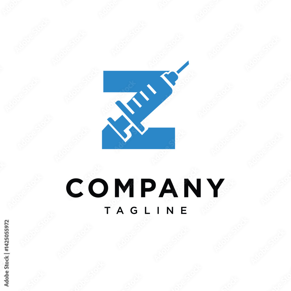 Fototapeta premium Letter Z Syringe Logo Icon Vector