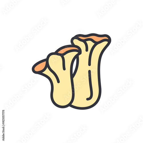 Mushroom colored icons, minimalist vector illustration ,simple transparent graphic element .Isolated on white background