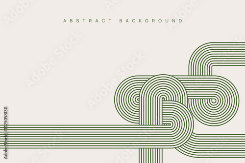 Artistic abstract representation featuring curved black lines on a white background, forming symmetrical interlocking minimalist geometric patterns.	