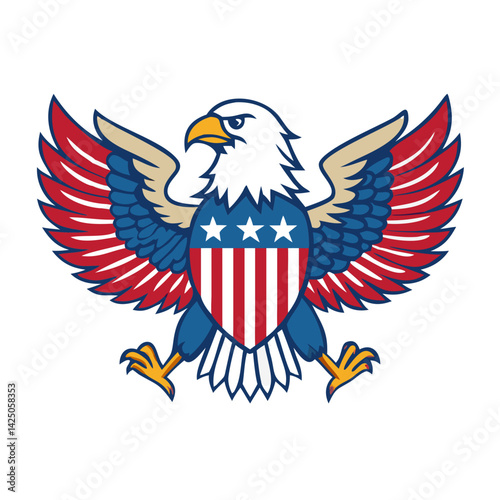 American eagle with flag