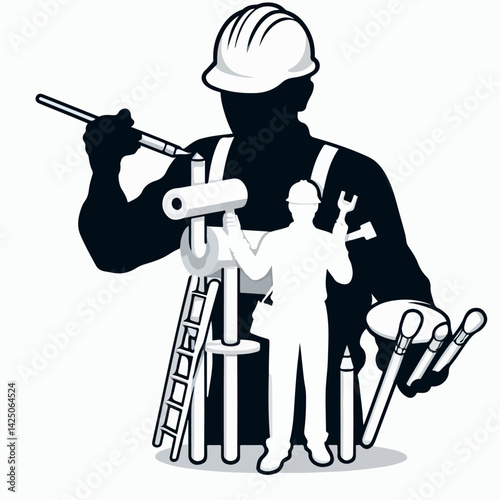 projeck worker vector illustration 
