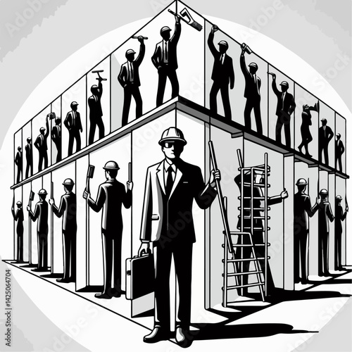 projeck worker vector illustration 