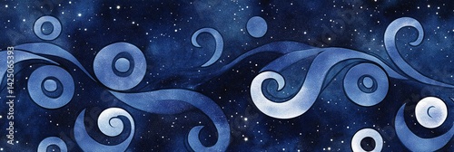 Creating Artistic Galaxy Swirls with Celestial Starry Night Background Texture