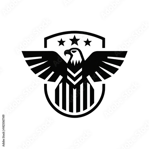 Modern Black Eagle Silhouette Emblem with Geometric Style