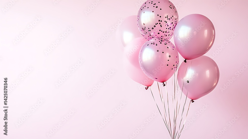 custom made wallpaper toronto digitalPink Balloons With Confetti Celebrate A Festive Occasion