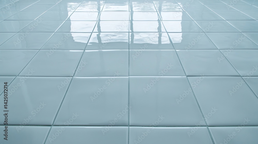 A clean, glossy tiled floor reflecting light, showcasing a serene and modern aesthetic ideal for contemporary spaces. A clean, glossy tiled floor reflecting light, showcasing a serene and modern aesthetic ideal for contemporary spaces.