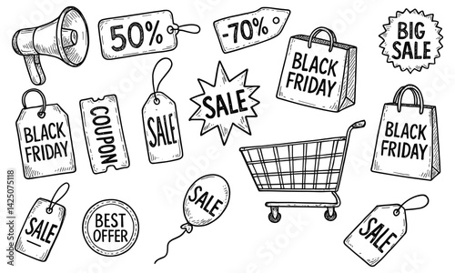 Hand Drawn Black Friday Elements