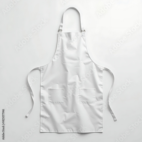 White blank apron, apron mockup on white background. Generative Ai