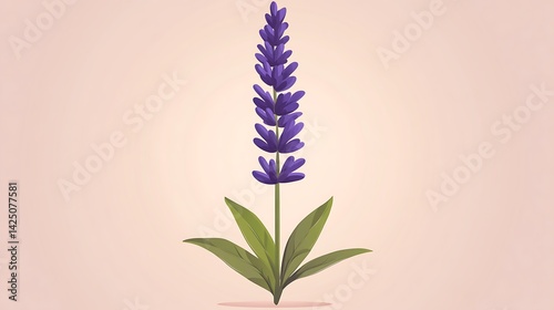 Purple Lavender Flower Illustration.