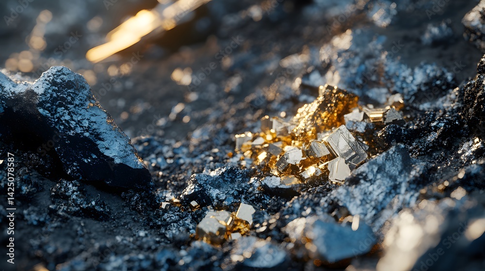 Valuable rare earth minerals reflecting high demand in modern technology and industry
