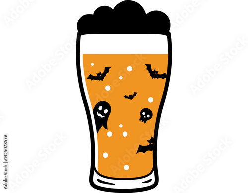 ghost beer glass vector design illustration