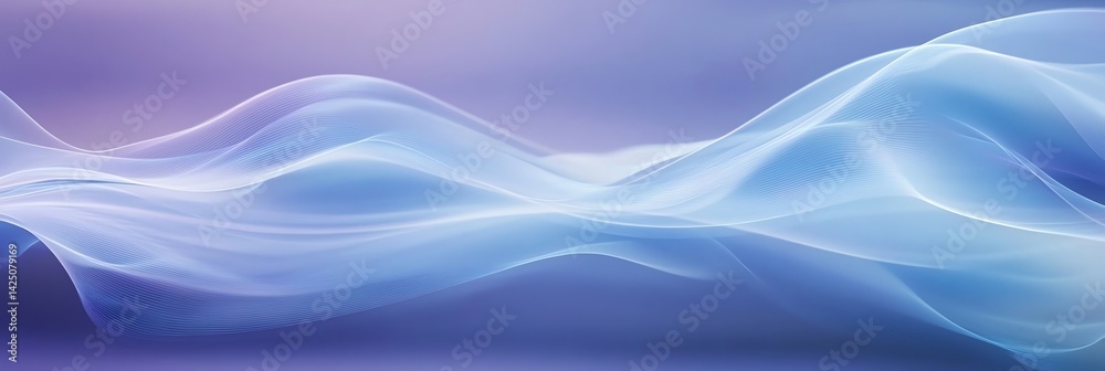 Obraz premium Abstract Flowing Waves Design in Blue and Purple Gradient Background