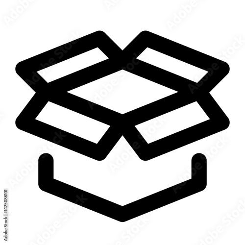 Outline Icon of box unpack unbox