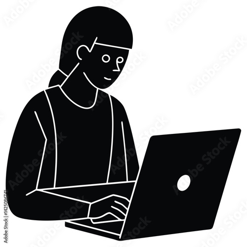 Typing on Keyboard with Glowing Computer Screen