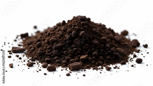 Wallpaper Mural Earthy Composition, Pile of Garden Soil Isolated on Pure White, Presenting Texture, Richness, and Natural Elements for Horticulture and Agricultural Visuals Torontodigital.ca