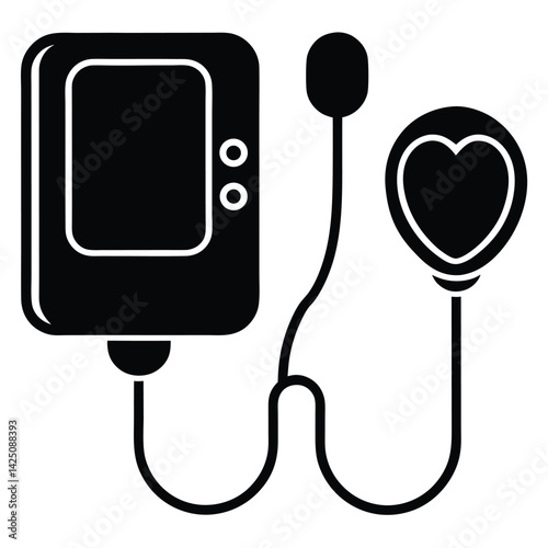 Blood Pressure Monitor Icon Element For Design
