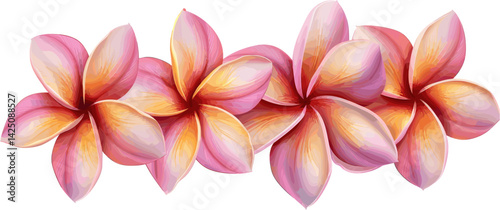 Pink frangipani flower arrangement. Vector design illustration for Decoration