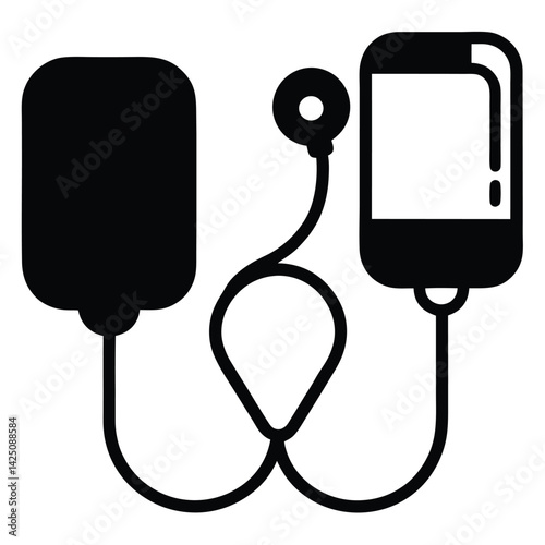 Blood Pressure Monitor Icon Element For Design
