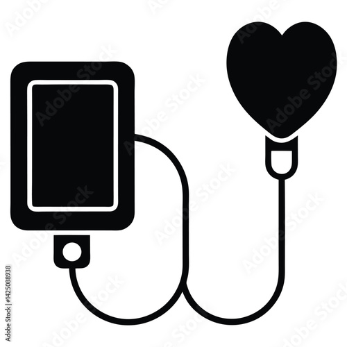 Blood Pressure Monitor Icon Element For Design

