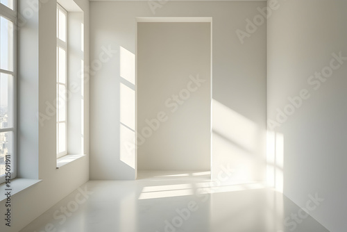 Wallpaper Mural Elegant minimalist hallway bathed in soft natural light showcasing a clean and airy architectural space with serene and calming ambiance suitable for various design concepts Torontodigital.ca