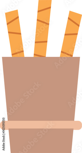 Glass with crunchy sweet sticks