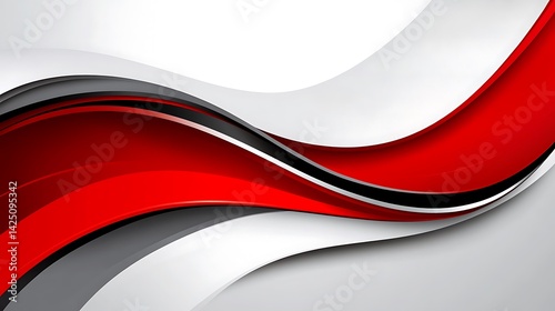 Red  Grey Abstract Waves.