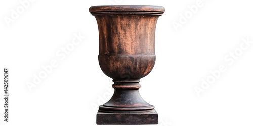 Isolated Bronze Vase On Transparent Background Photographic Image