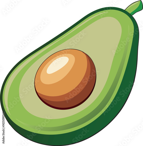 A vibrant vector illustration of a fresh avocado, creatively styled to represent delicious juice-making fruit in a beautiful, artistic design.