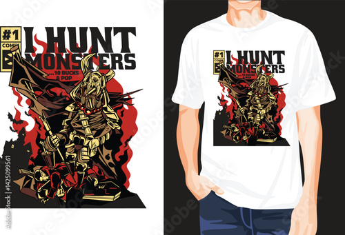 I Hunt Monsters Cover t-shirt design