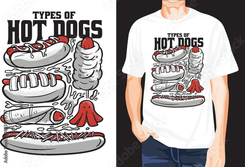 Hot dogs t-shirt design