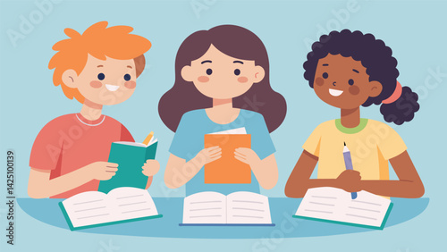 A group of children sharing gratitude journals writing down things they are grateful for each day and discussing how it impacts their overall.