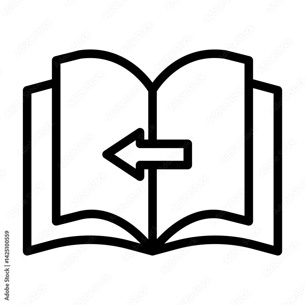 Fototapeta premium Flipbook Vector Line Icon Design