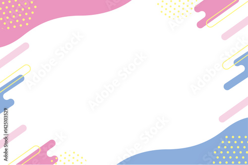 ポップなメンフィスデザインフレーム　ピンク