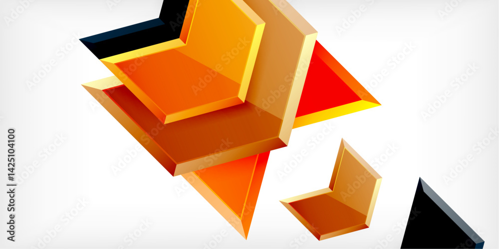 Abstract geometric shapes overlap, creating dynamic composition. Warm orange, red hues dominate against light background. Modern design elements suggest depth, dimension. Abstract geometric shapes overlap, creating dynamic composition. Warm orange, red hues dominate against light background. Modern design elements suggest depth, dimension.