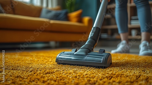 Wallpaper Mural Vacuum cleaning carpet in cozy living room with modern furniture and home hygiene concept
 Torontodigital.ca