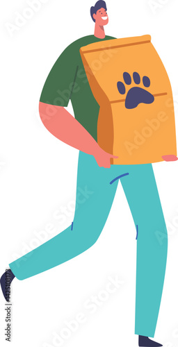 Man carrying pet food pack