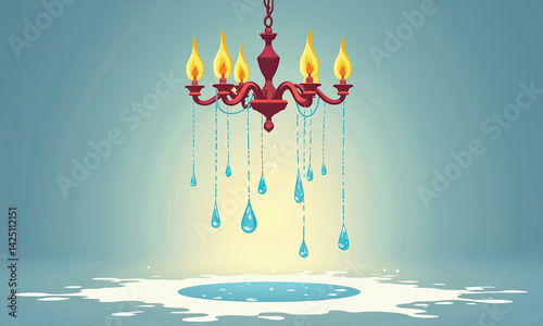 Leaking Chandelier: Abstract Art - Surrealism