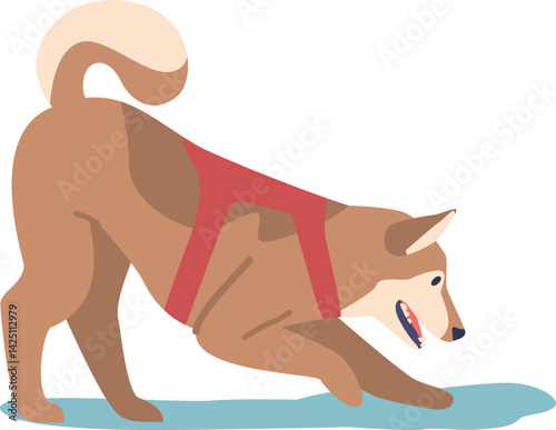 Rescue dog driving out victim