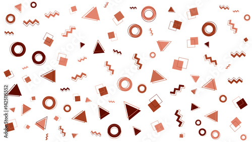 Geometric pattern with red and orange shapes. Ideal for backgrounds, textiles, packaging, and abstract design projects needing a vibrant touch.