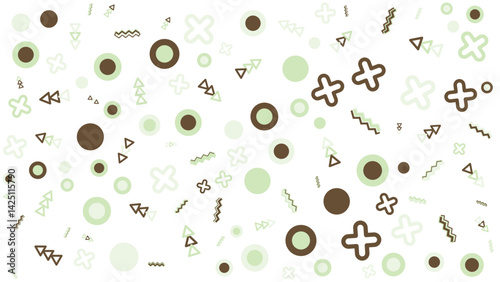 Simple abstract background with circles and crosses. Suitable for modern designs, social media graphics, and artistic projects needing a minimalist touch.