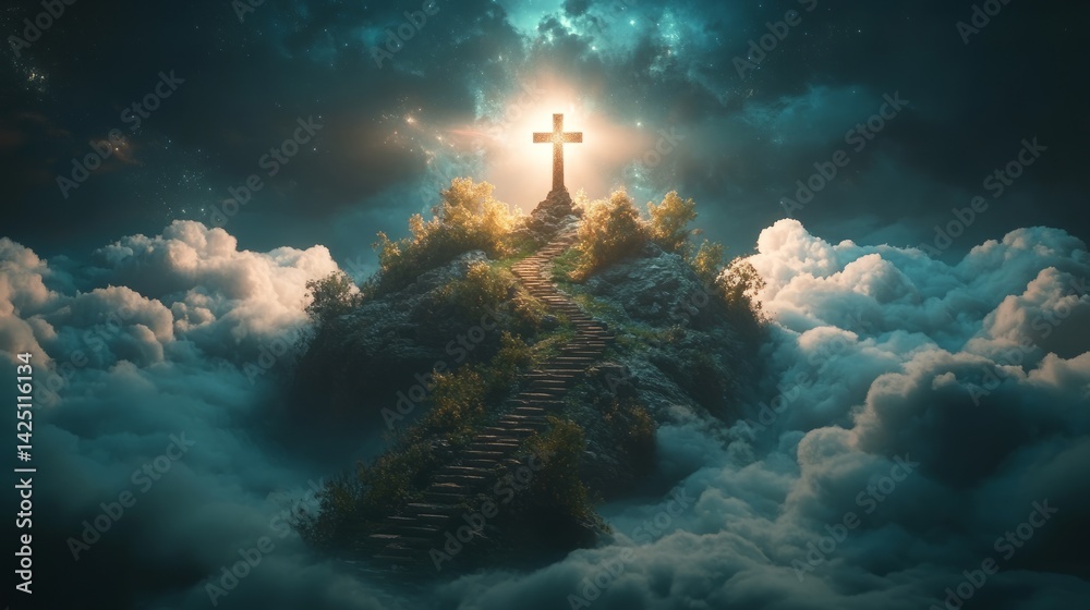 Stairs to cross, fantasy art style.