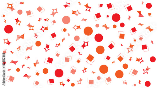Red and orange geometric shapes suitable for backgrounds, web design, patterns, and graphic elements for a vibrant and modern look.