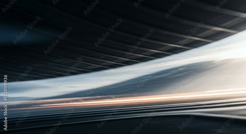 Abstract View of Light Trail Under a Bridge
