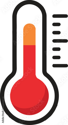 Thermometer Icon Vector Design on White Background.