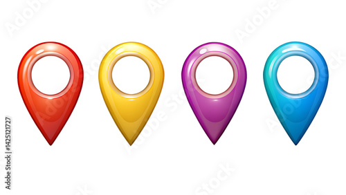 Free Download set of colorful location pins - GFXLoad