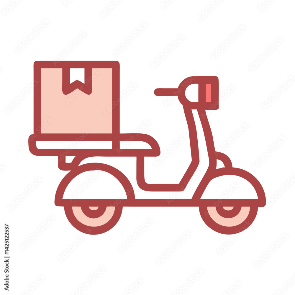 Scooter Delivery Vector Icon Scooter Delivery Vector Icon