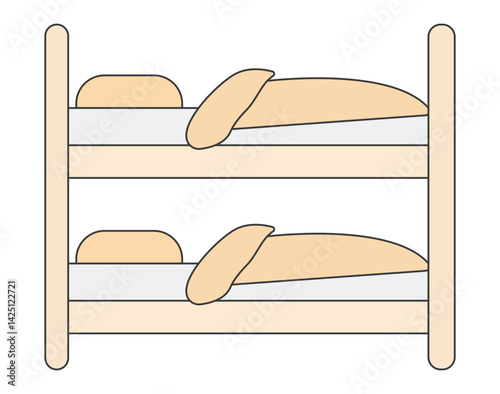 A minimalistic vector illustration of a bed icon perfect for use in a real estate app, furniture e-commerce site, hotel booking website, interior design project, etc.